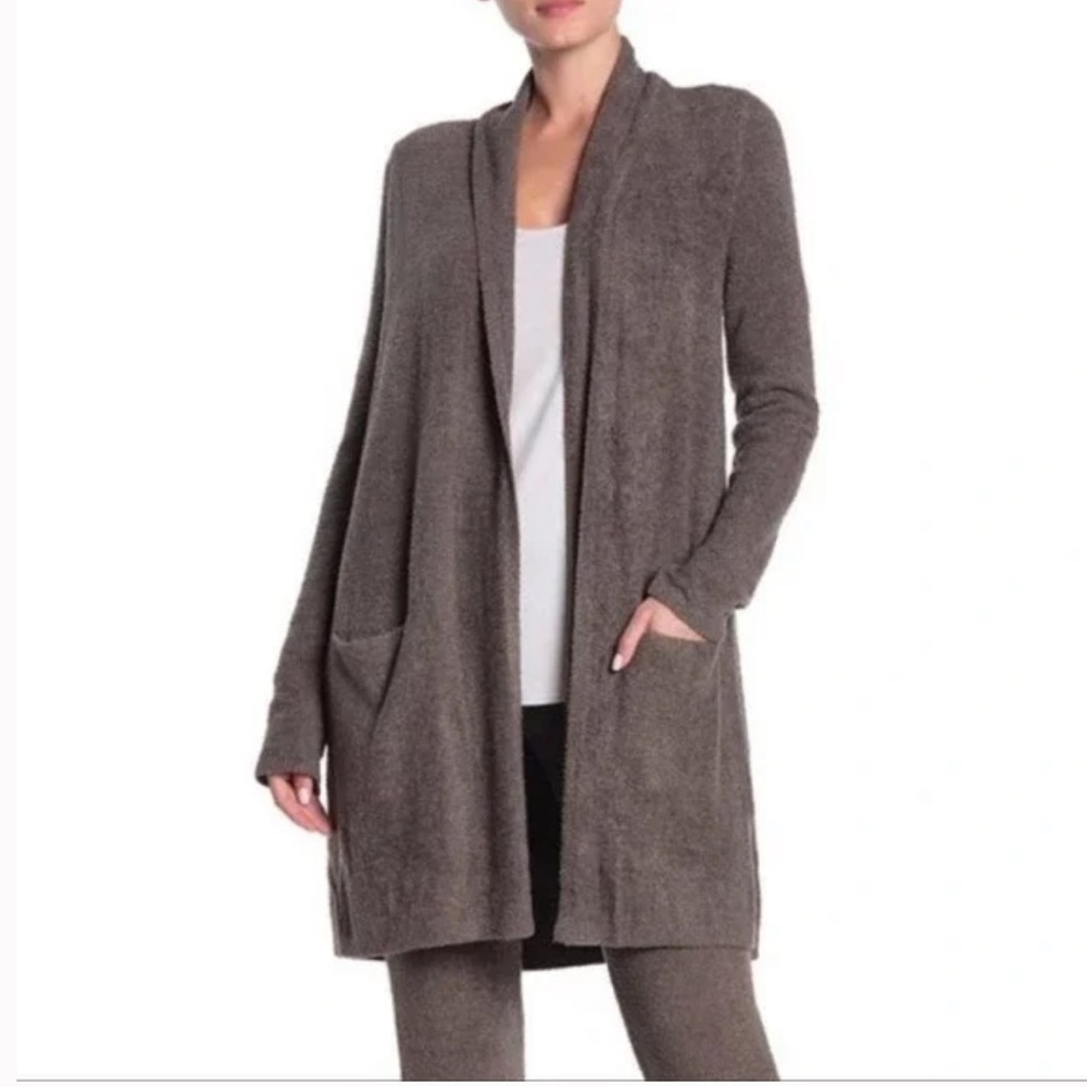 Barefoot Dreams CozyChic Lite Long Weekend Cardi Brown size large